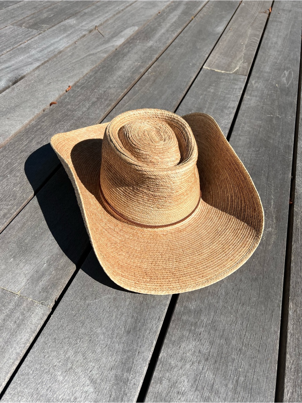 SunBody Straw Hand Made Cowboy Sun Hat - Oak